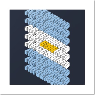 Geometric Argentina type flag Posters and Art